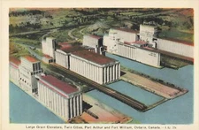 SHIP GRAIN DOCKS HUGE ELEVATORS Fort William Port Arthur Great Lakes Maritime 1