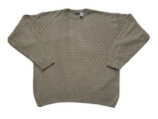 CLAIBORNE CRAZY HORSE Sweater, EUC, Olive, Long Sleeves, V-Neck, XXL Men's