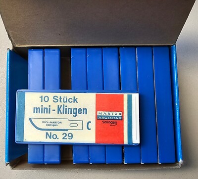 MARTOR Solingen tekli 90 Stück Klingen Nr 29 Skapell Grafik Grafikklingen Messer