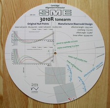 SME 3010R Custom Designed Tonearm Cartridge Stylus Alignment Protractor