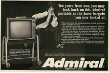 1969 ADMIRAL Viceroy 19" portable TV television 60s fashion Vintage Print Ad