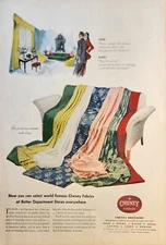 1947 Cheney brothers fabrics vintage ad better department stores everywhere