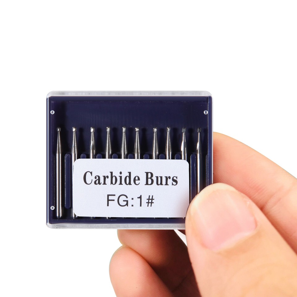 100 Fraises Dentaires Tungstène FG557 (Cylindrique/Fissure) - Pour Pièce à Main Haute Vitesse