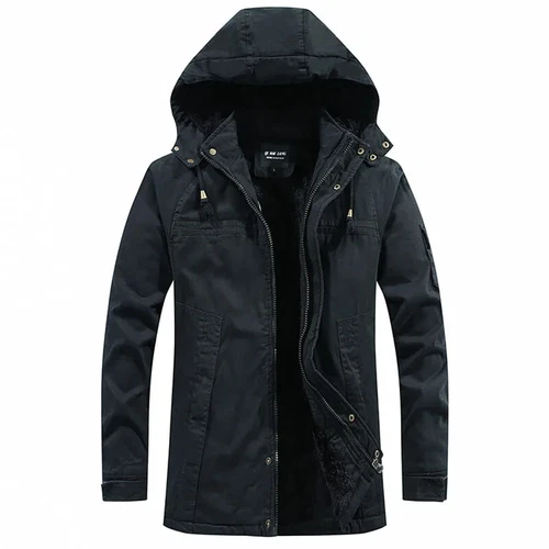 Männer Gewaschte Baumwolle Dicke Fleece Casual Winter Warme Jacke Parkas Mantel - Bild 27 von 30