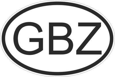 Aufkleber Flagge Oval Länder Code Auto Motorrad Gibraltar GBZ