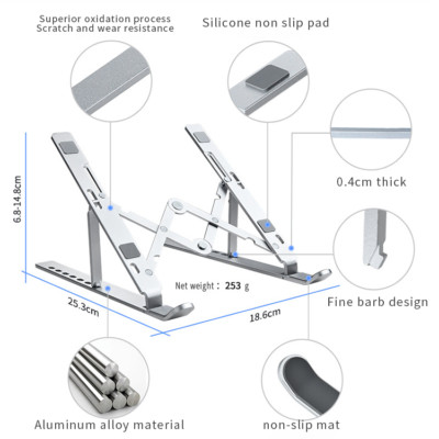 Laptopständer 17'' Aluminium verstellbar tragbar faltbar Laptopständer