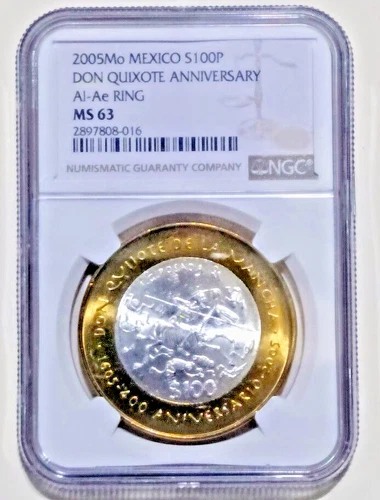 2005 MEXICO 100 PESOS QUIJOTE DE LA MANCHA NGC