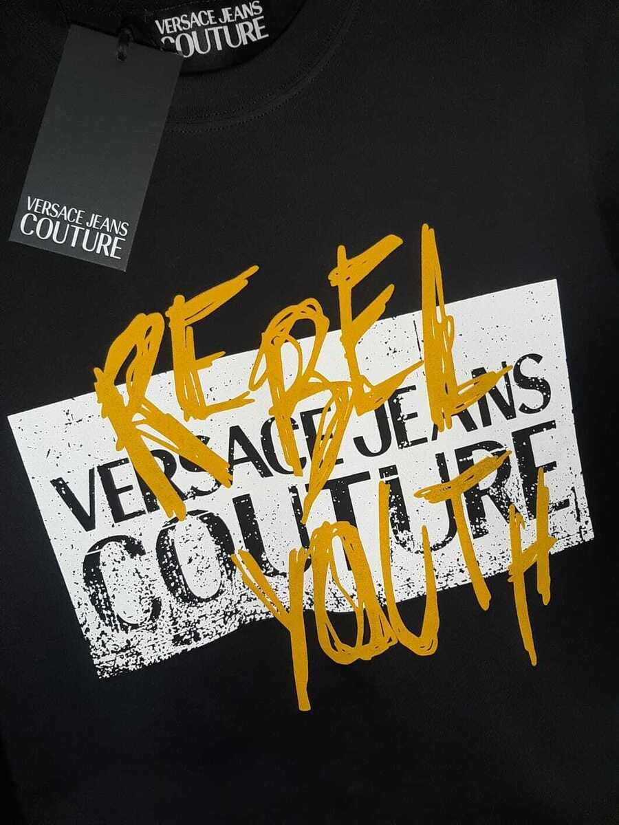 VERSACE JEANS COUTURE GRAFFITI REBEL YOUTH LOGO T SHIRT VERSACE JEANS COUTURE GRAFFITI REBEL YOUTH LOGO T SHIRT