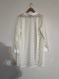 Lacey Ivory Cream Robe Kimono Sexy Sheer Lingerie Womens Size XL **No Belt**