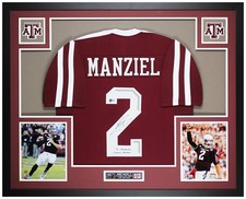 Johnny Manziel Autographed & Framed Maroon Texas A&M Jersey Beckett Certified