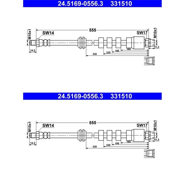 2X ATE BremsschlÄUche Vorne Passend FÜR BMW 5 6 Links+Rechts-image