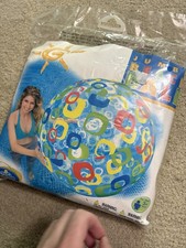 VTG 2009 Intex The Wet Set Jumbo 48  Beach Ball Geometric Clear Sealed 59070