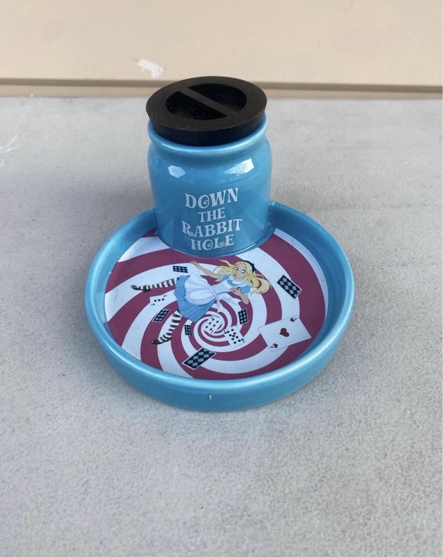 Alice In Wonderland Down The Rabbit Hole Candy, Change Dish / Ashtray/ Etc.
