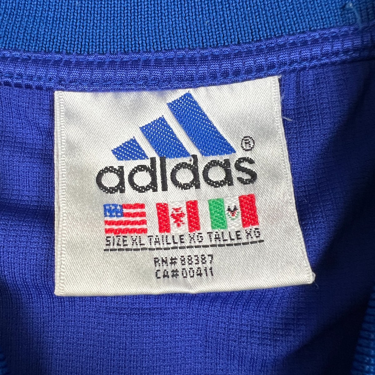 VINTAGE France 2000 Adidas Home Jersey Kit XL Mens Blue Soccer