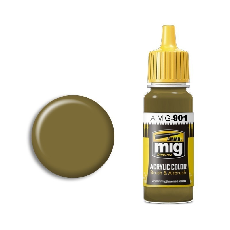 Mig Ammo Acrylic Paint (17ml) - Dunkelgelb Dark Base - A.MIG-0901