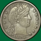 1892-S Barber Quarter Extremely Fine XF Coin #40422