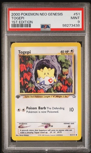 Togepi (1st Edition) graded PSA 9 for sale on eBay