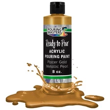 Pouring Masters Placer Gold Metallic Pearl 8oz Bottle Water-Based Acrylic Paint