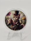 New ListingHayleybug Sir Whiskerton Cat 1/2 Oz .999 Silver Colorized RARE 4 of 15 Minted