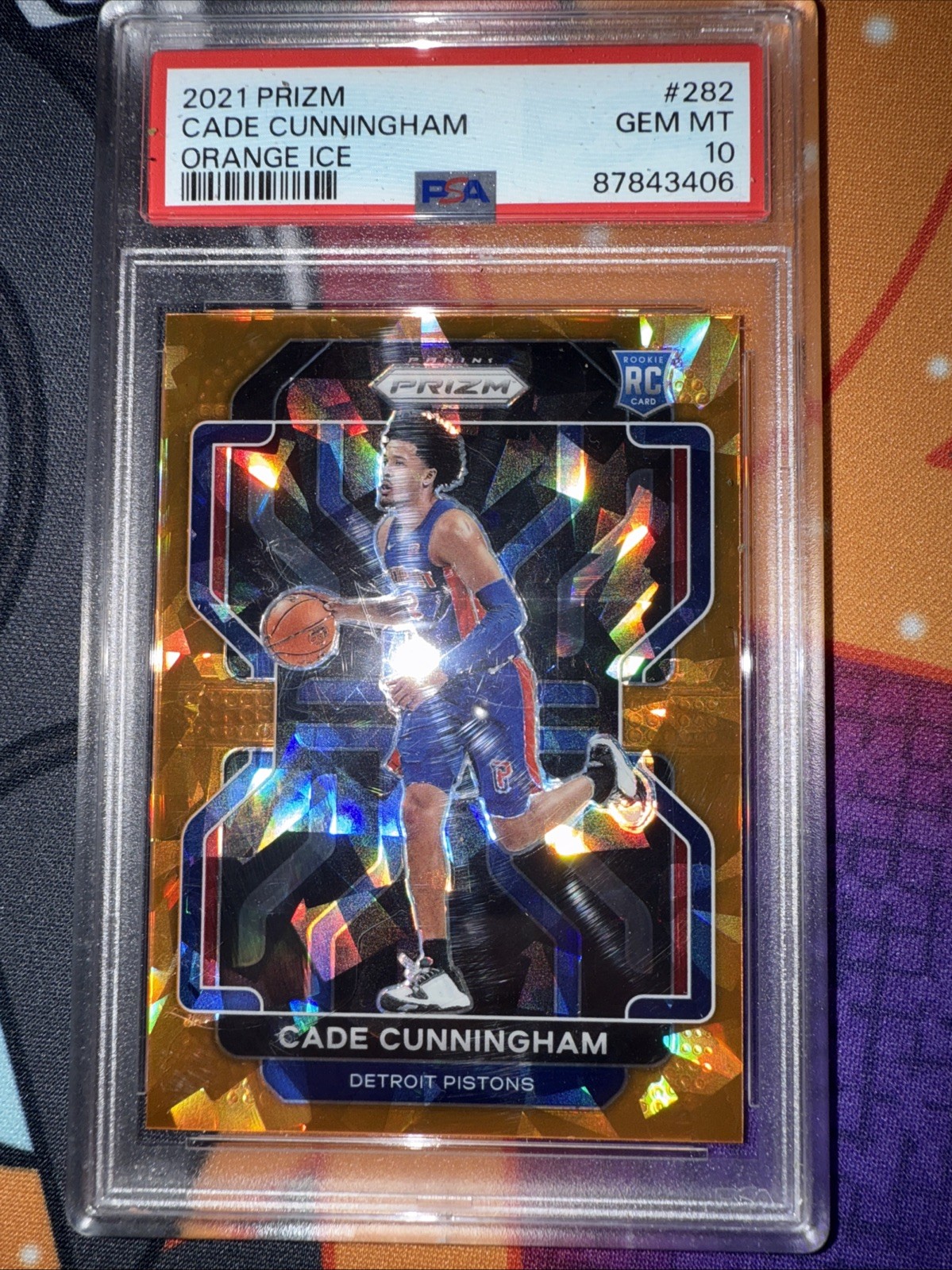 2021-22 Panini Prizm - Orange Ice Prizm #282 Cade Cunningham (RC) PSA 10