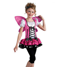Girl's Butterfly Fairy Costume Kids Child L 10-12 Pink Wing Halloween Dress Up