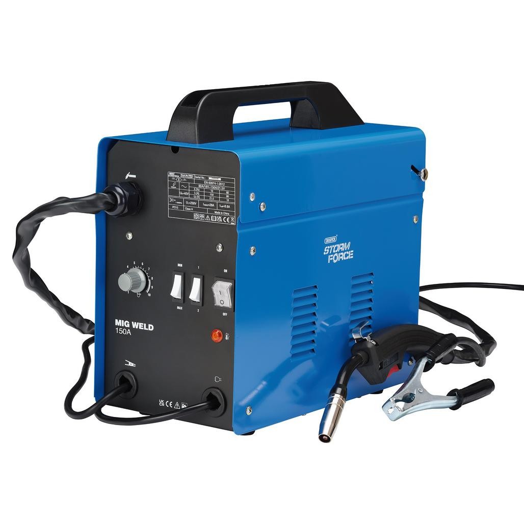 Storm Force MIG Welder, Gasless, 150A 150 Amp, Draper 70050