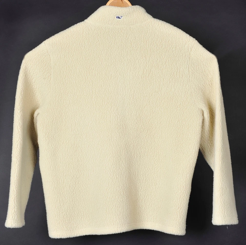 Pullover polar Sherpa de peso pesado con cremallera 1/4 Vineyard Vines para hombre 2XL? Crema Foto 2 de 4