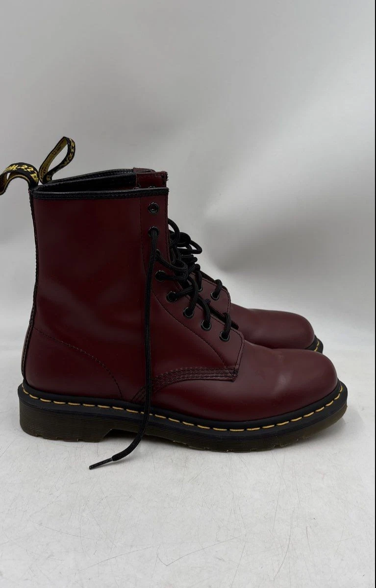 Dr Martens Burgundy Lace-Up Boots burgandy cherry red Crazy Horse men’s size 10 1460 Crazy Horse Leather Boots in Cherry Red | Dr. Martens main image 4