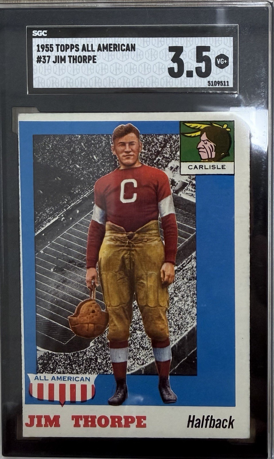 JIM THORPE 1955 Topps All American #37 SGC 3.5 Carlisle Indians
