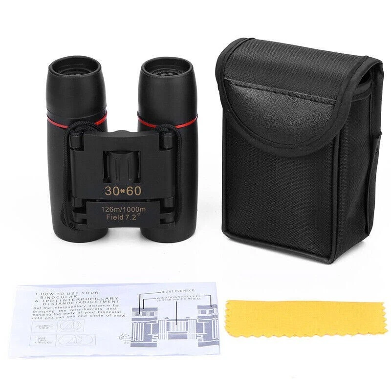 New 30x60 Small Binoculars (QS171) Form Factor Coated Lens Portable w/Carry Case - Image 4 of 4