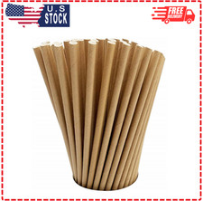 GDMINLO 100 Pack Kraft Paper Straws Biodegradable co-Friendly Drinking Bulk