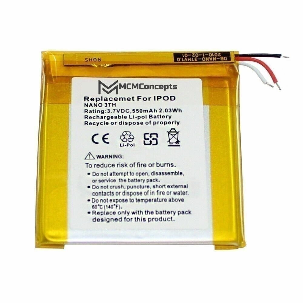 【美品・バッテリー良好】Apple iPod nano 第3世代 4GBモデル Replacement Battery for Apple iPod Nano 3rd Generation A1236 4GB