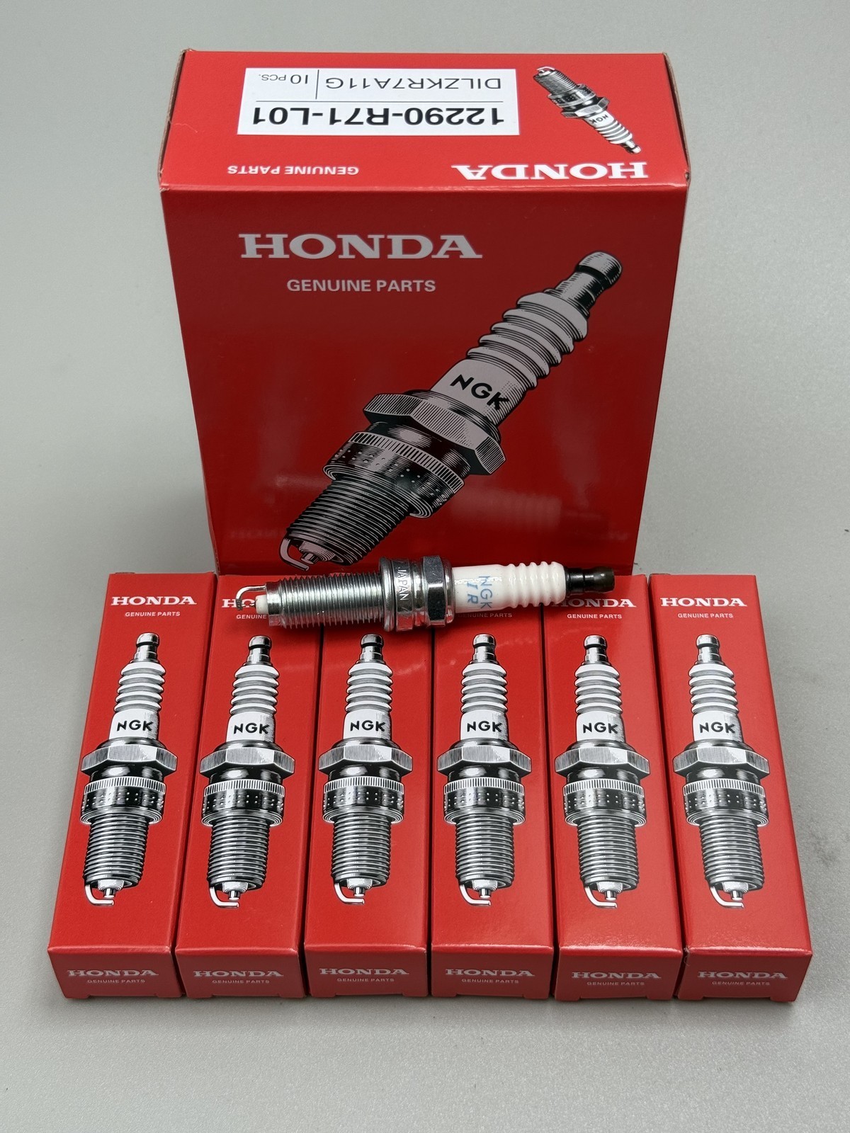 Set of 6 Genuine Honda Iridium Spark Plugs 12290-R71-L01 NGK DILZKR7A11G V6