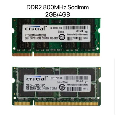 Crucial DDR2 2GB/4GB 8GB 800MHz PC2-6400 SODIMM Notebook Laptop Memory Ram Lot