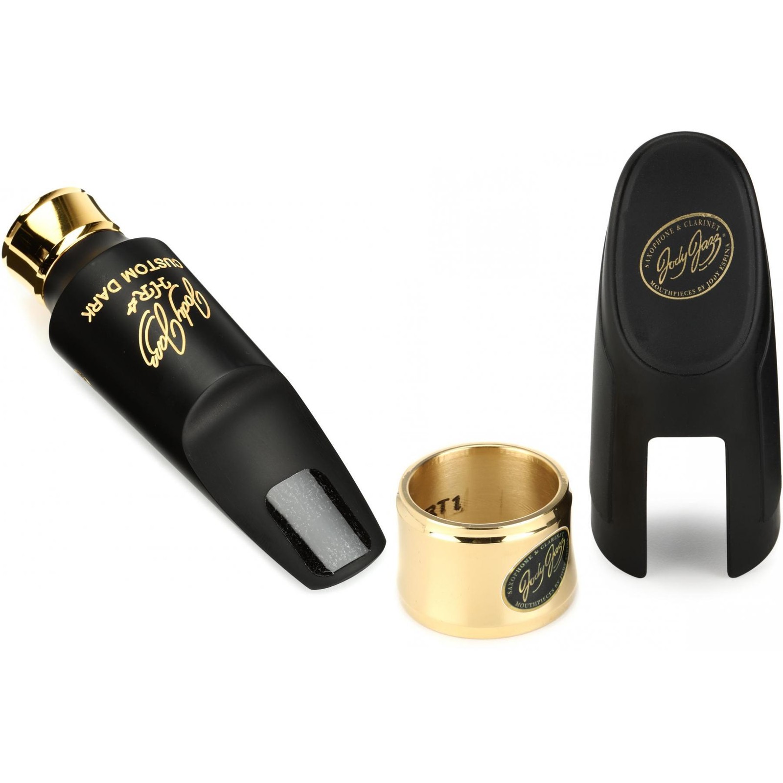 Мундштук для тенор-саксофона JodyJazz HR* CUSTOM DARK Series с лигатурой и колпачком