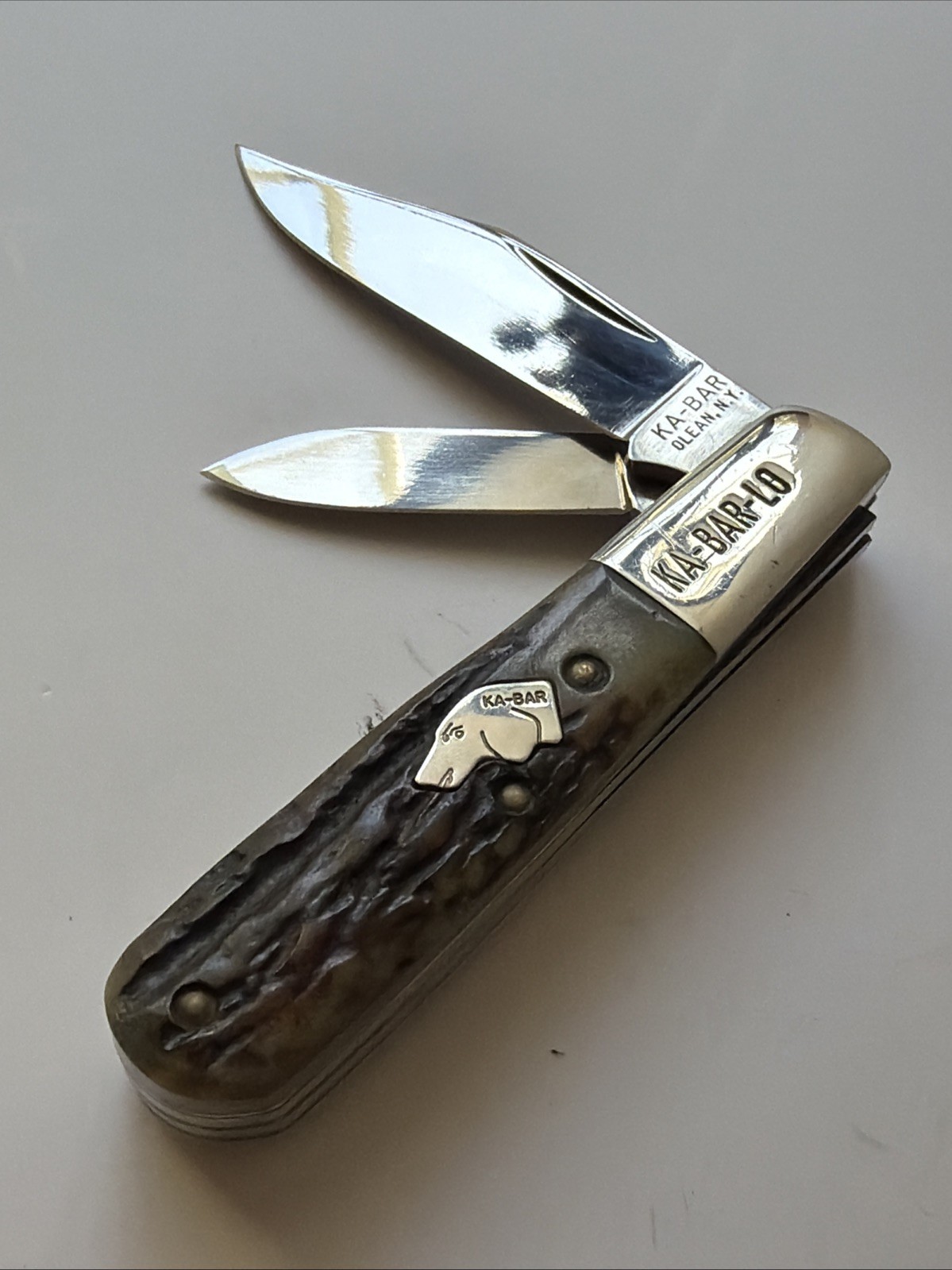 KA-BAR Stag Barlow Dog Head Unused *MINT* 1984
