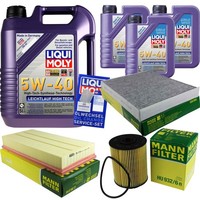 Mann Inspektionspaket 8L Liqui Moly 5W-40 FüR VW Touareg 3.2 V6 3.6 Audi Q7