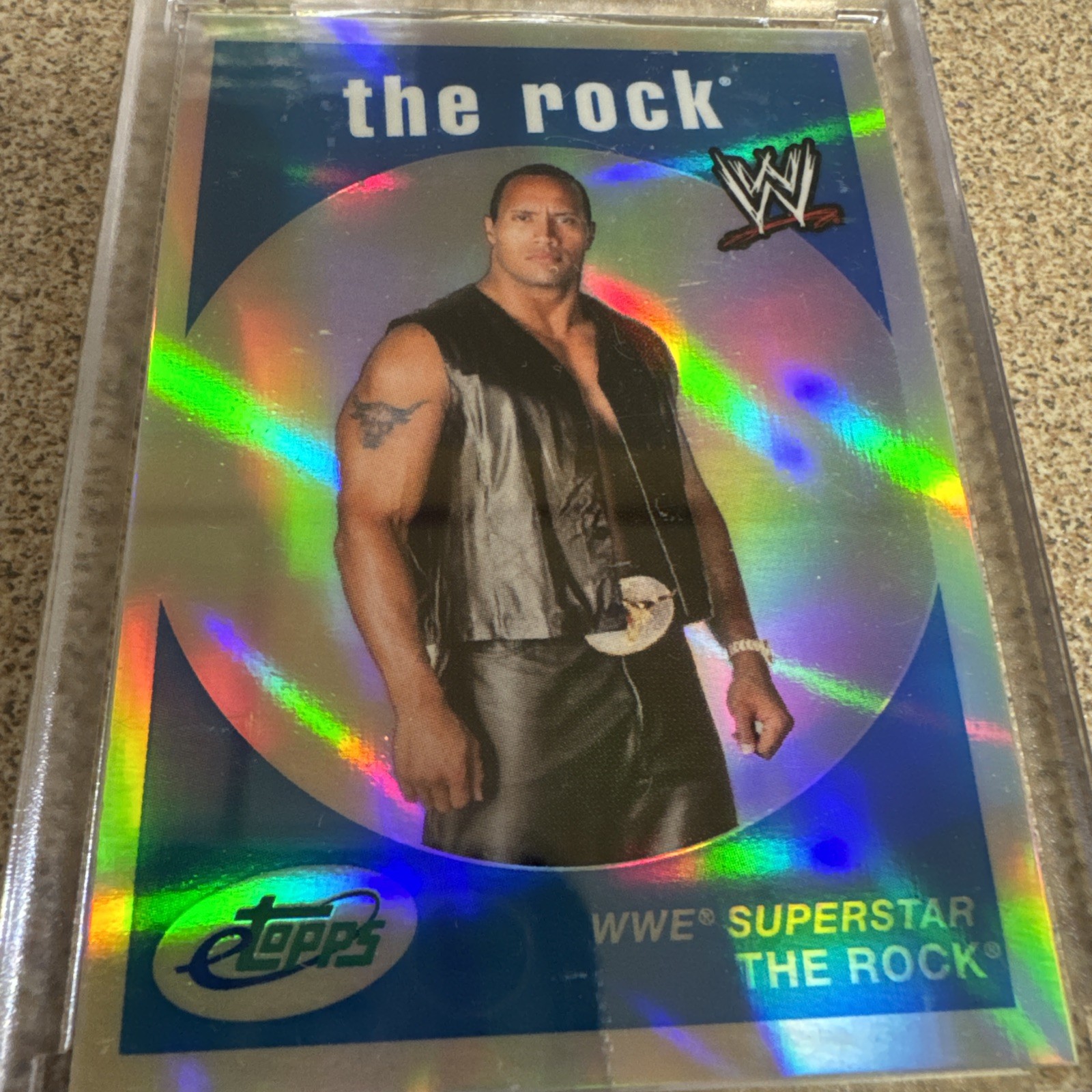 2007 eTOPPS The Rock Dwayne Johnson WWE SP #349/999 ETW-4 Topps Uncirculated view 2