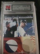 1 Of 1 Game Used Jersey Bat Derek Jeter Authentic NSA CUT