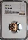 NGC MS-63 RB 1919-P Lincoln Cent, Well-Struck, Red-Brown specimen.