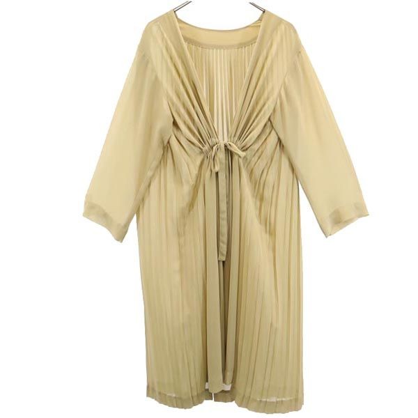 AMERI UNDRESSED Long sleeve Sheer one piece Beige… - image 1