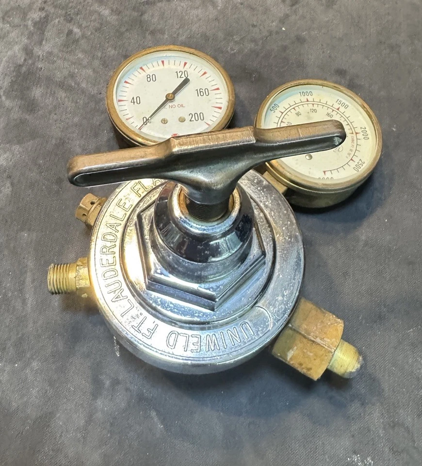 Regulador de gas comprimido de dos etapas UNIWELD 8010 argón helio nitrógeno envío gratuito Foto 3 de 4