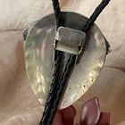 VINTAGE NICKEL SILVER TONED Bolo Tie Turquoise Coral Eagle — photo 2