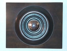 Global Views Dallas,Tx Wood Convex Bullseye Mirror Wood Frame Wall Hanging Fish 
