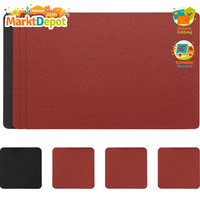 Tischsets Abwaschbar Doppelseitig Rutschfest Lederoptik Rot Schwarz 4Er Set