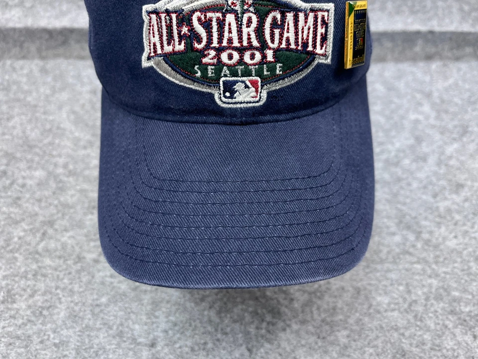 All Star Game Seattle Mariners 2001 Hat Strap Back Adult Blue MLB Cotton w/ Pin - Image 3 of 4