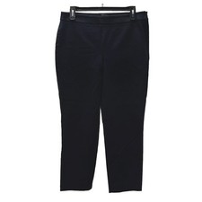 Talbots Chatham Ankle Pants Navy Blue High Rise Flat Front Side Zip Size 6