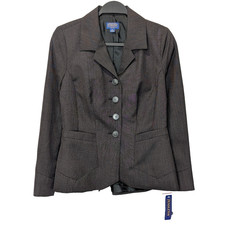 Pendleton Virgin Wool Blazer Size 6 Single Breasted Brown Business Career Office