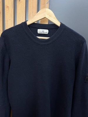 トップス stone  crew neck knit sweater navy Stone Island Crewneck Wool Knit Sweater Navy Men's | eBay
