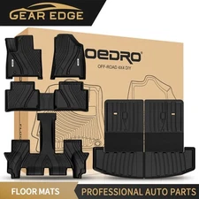 Floor Mats Cargo Liner Backrest Mat for 2024-2025 Hyundai Santa Fe TPE Rubber